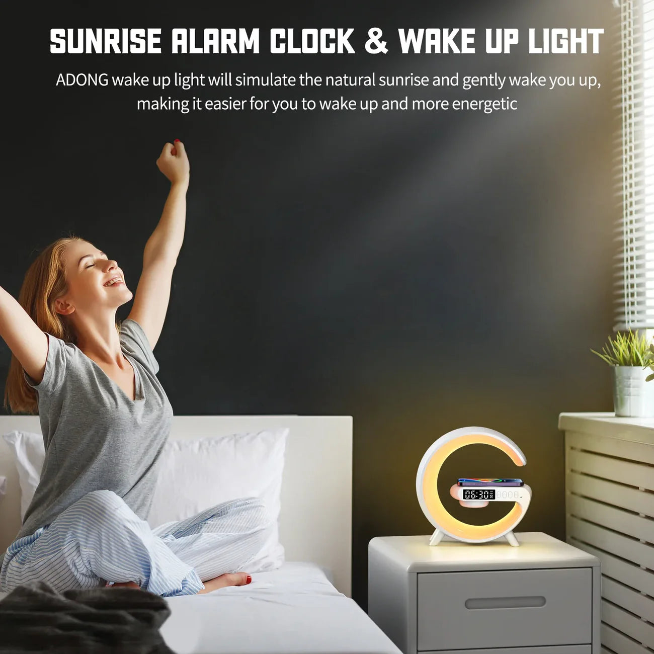 G Light Bluetooth speaker clock alarm clock wireless charger night light