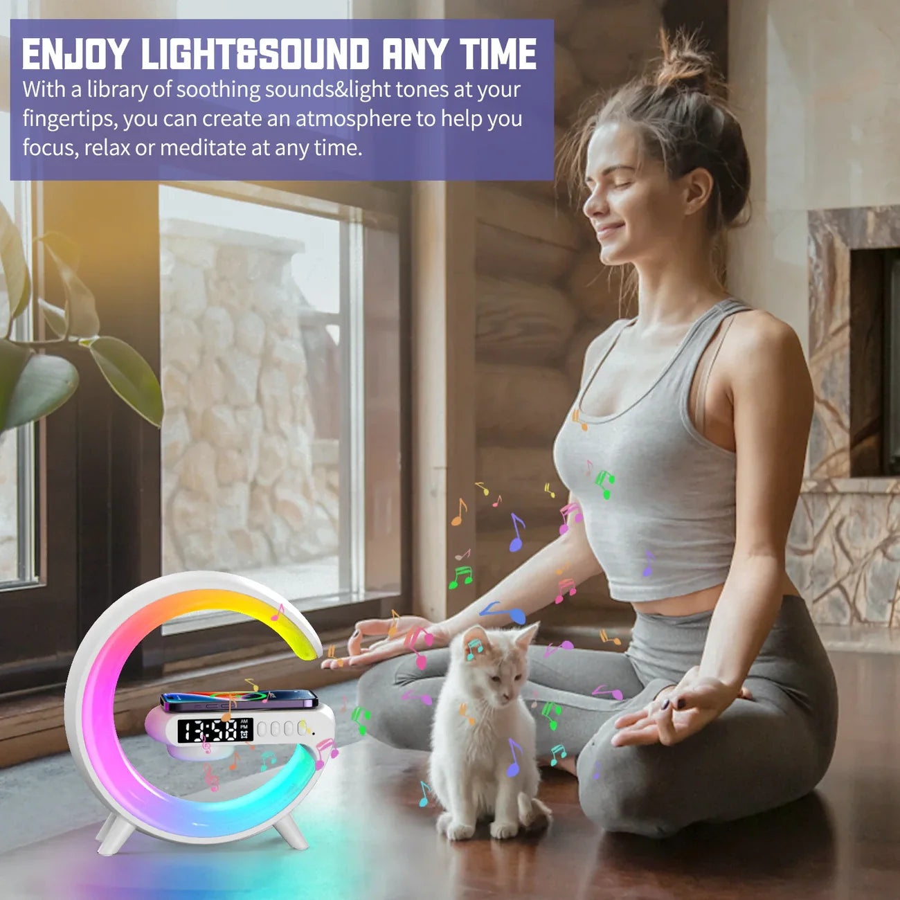 G Light Bluetooth speaker clock alarm clock wireless charger night light