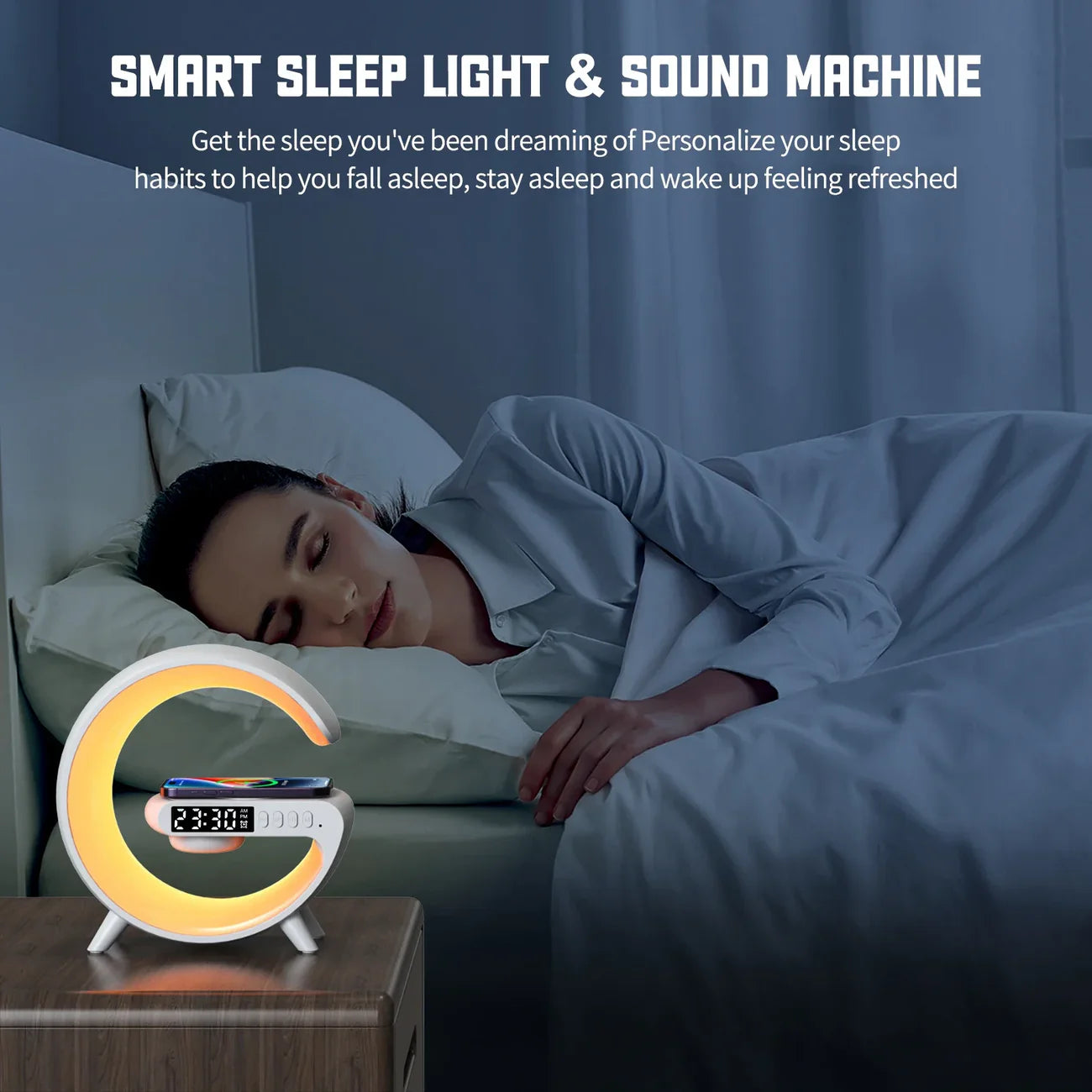 G Light Bluetooth speaker clock alarm clock wireless charger night light